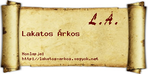 Lakatos Árkos névjegykártya